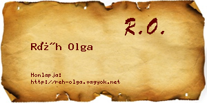 Réh Olga névjegykártya